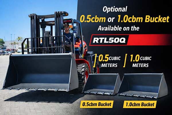 Optional 0.5cbm or 1.0cbm Bucket