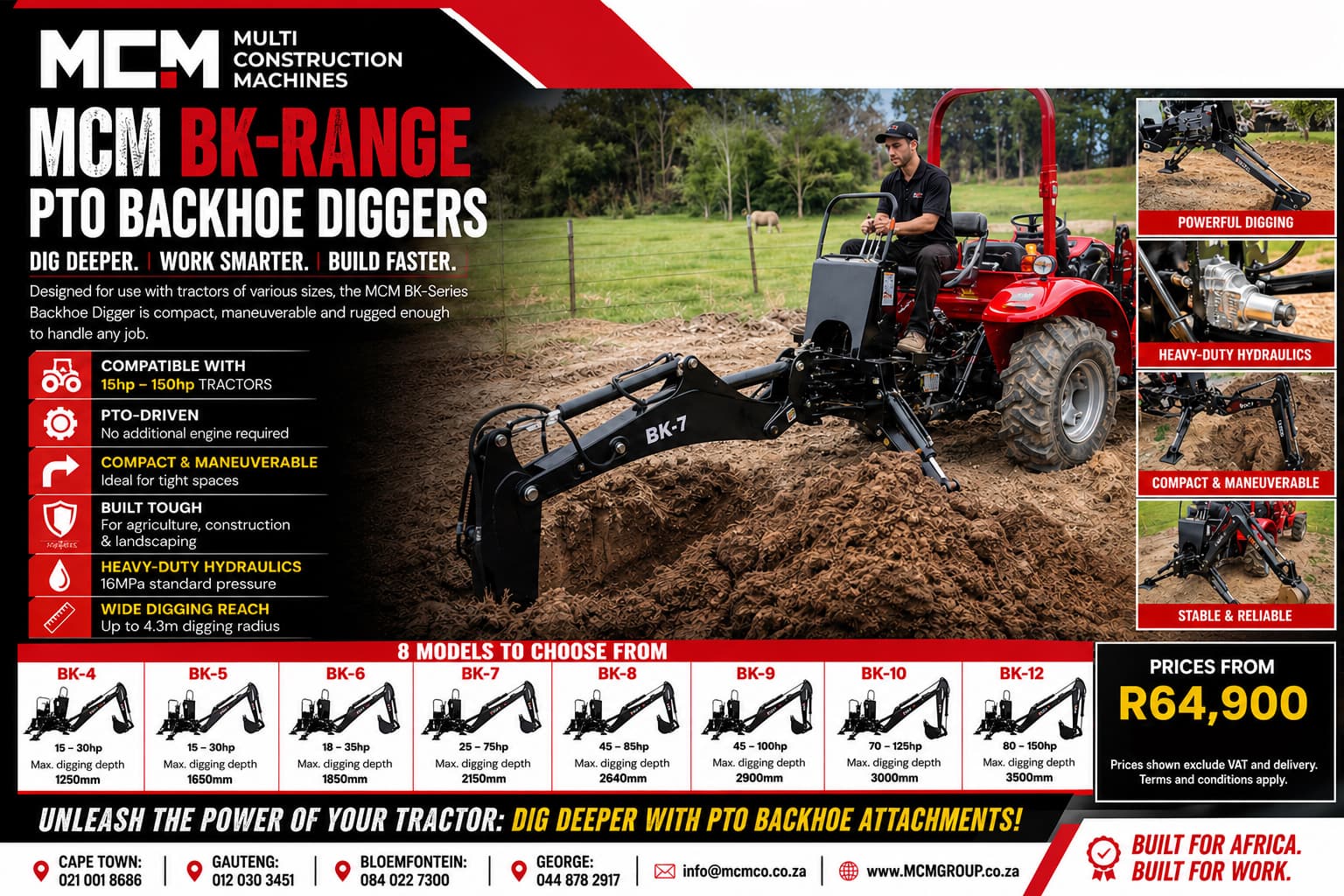 Excavator Attachments for tractors for sale south africa