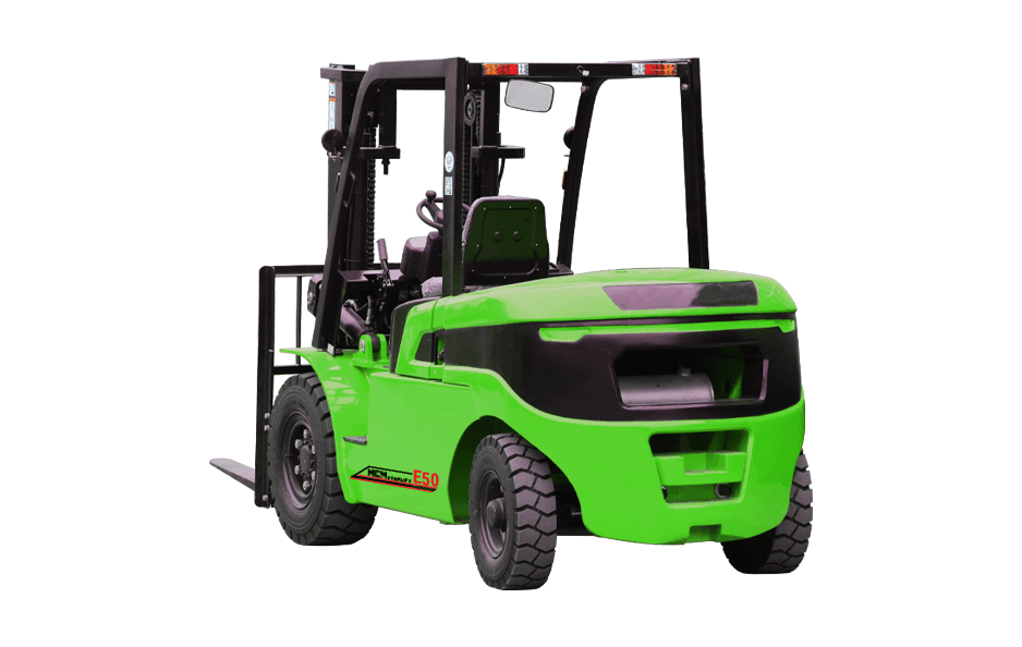 MCM E50 Electric Forklift left rear view