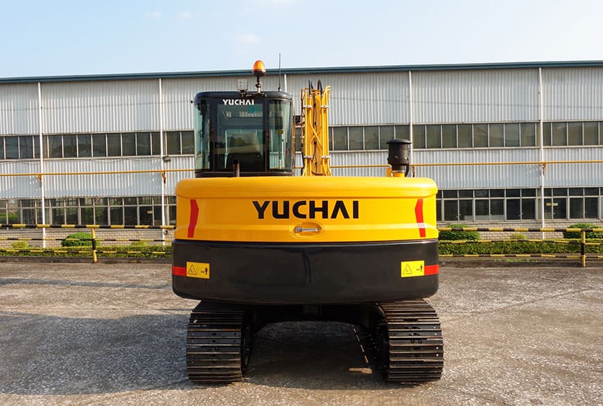 Rear view of the Yuchai YC80 excavator counterweight