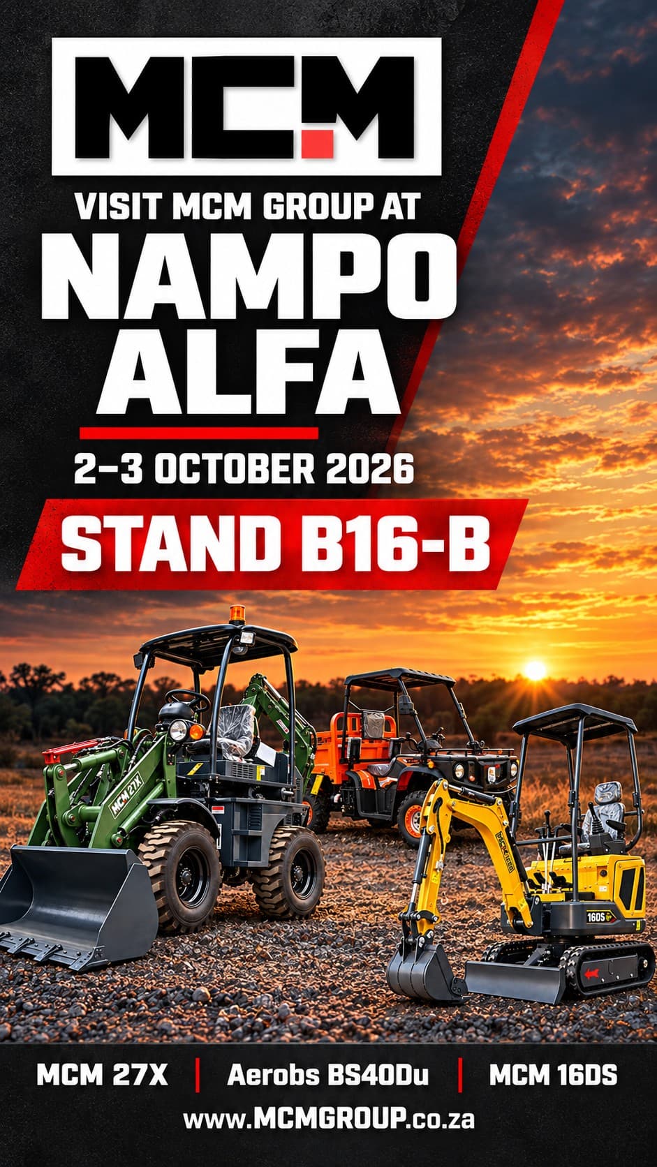 Visit MCM Group at NAMPO Alfa 2026, Stand B16-B, 2–3 October 2026