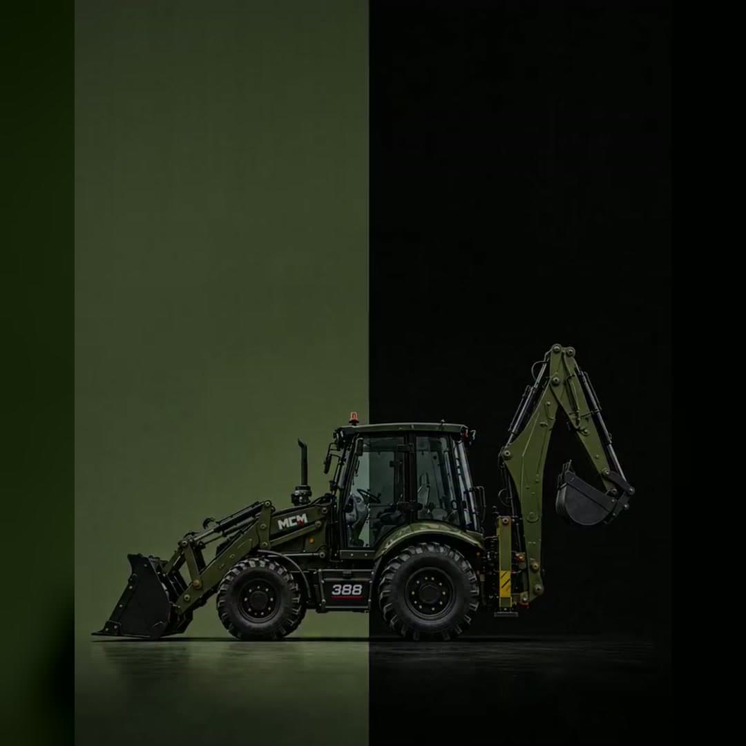 MCM 388 TLB backhoe loader in green