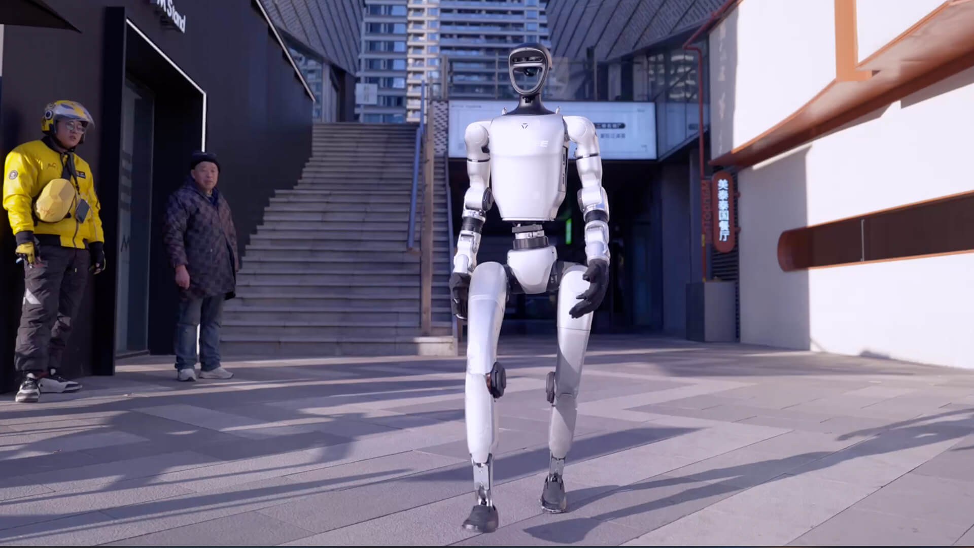 Unitree humanoid robot in a South African street