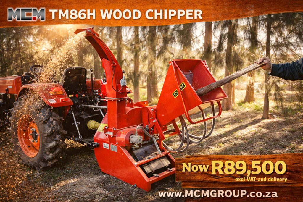 MCM TM56H compact PTO wood chipper for farm use