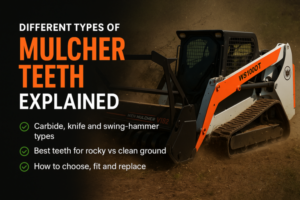 Different types of mulcher teeth — carbide, knife and swing-hammer — guide by MCM Group South Africa