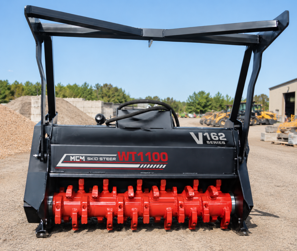 Drum mulcher fitted with carbide mulcher teeth for rocky and abrasive ground