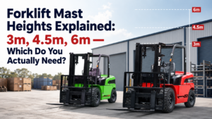 Forklift mast heights compared — 3m, 4.5m and 6m masts on MCM forklifts