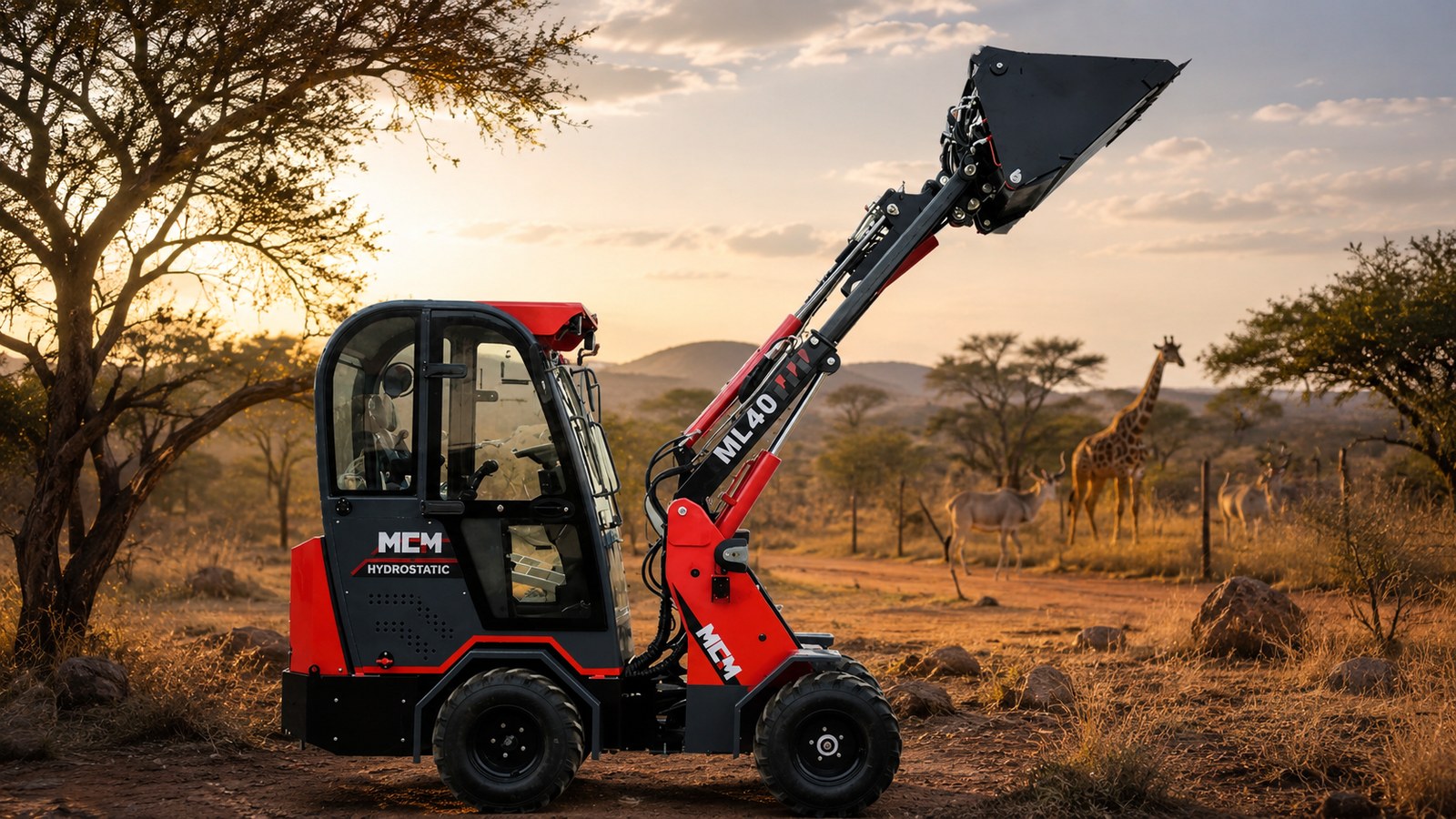 MCM ML40 Multi Loader lifting on a game ranch in South Africa